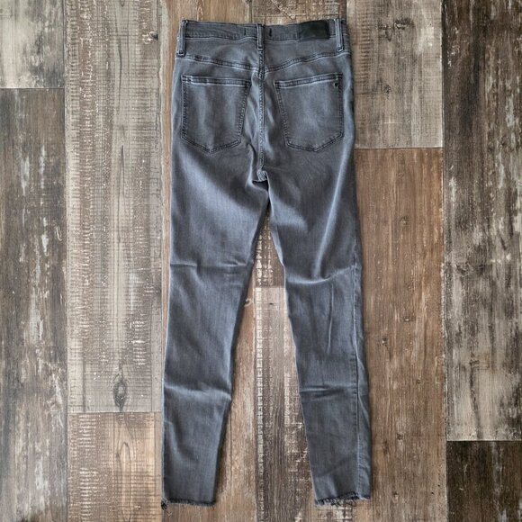 Madewell Raw Hem Light Wash Black 10" High Rise Skinny Jeans Size 28 - Picture 2 of 9